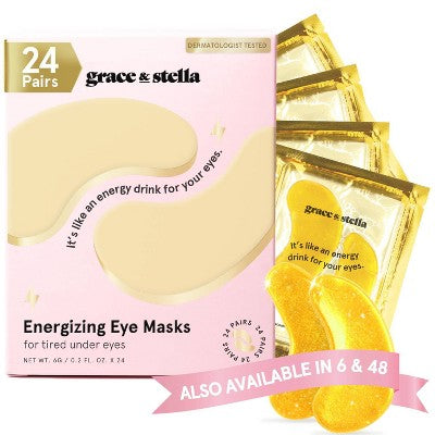 Grace & Stella Energizing Under Eye Mask Gold 24 Pair - New