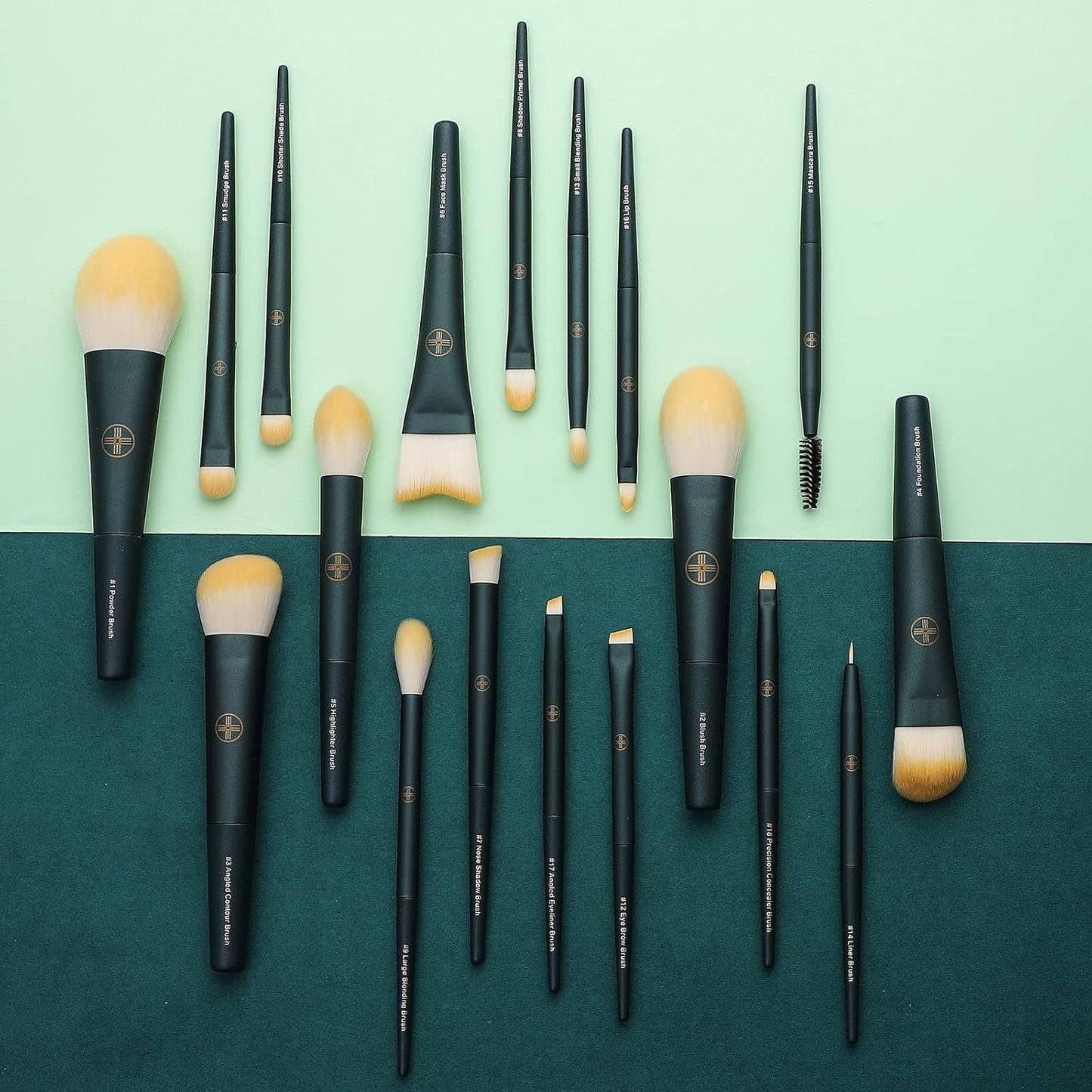 EIGSHOW Makeup Brushes 18Pcs Professional Makeup Brush Travel Set with Eco Cylinder 2Cups Holder, Premium Synthetic Foundation Powder Concealer Blush Blending Eye Lip Brush Kit - Cruelty Free