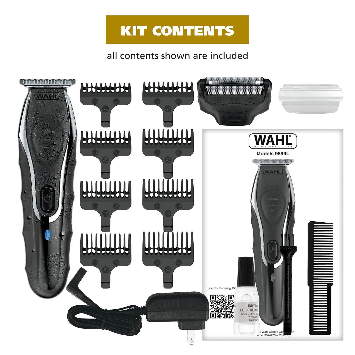 Commando Cordless Rechargeable Manscaper Wet/Dry Trimmer - Body Groomer for Men, Black 3024497