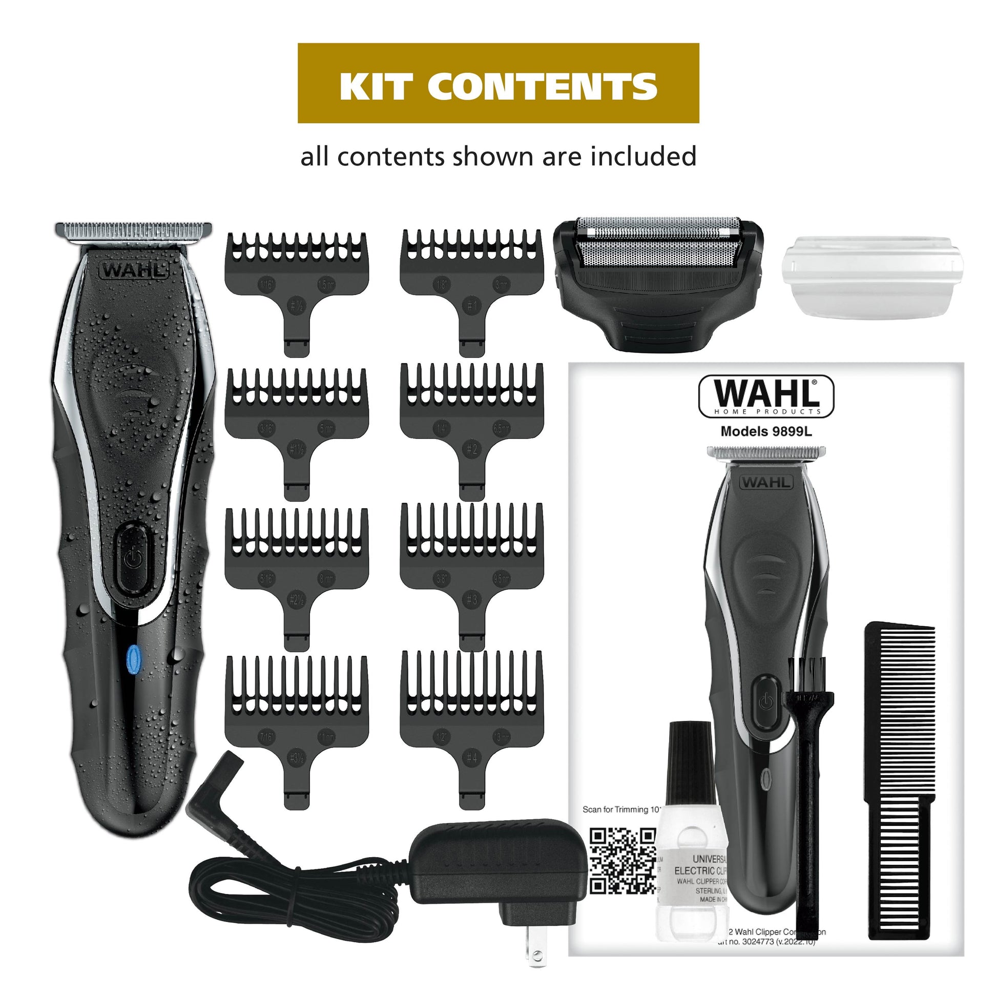 Commando Cordless Rechargeable Manscaper Wet/Dry Trimmer - Body Groomer for Men, Black 3024497
