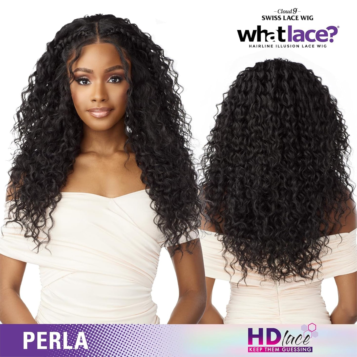 Sensationnel What Lace 13X6 Wigs - Perla Lacefrontal Hand Tied Glueless Synthetic with Natural Density Preplucked Hairline (BALAYAGEHAZELNUT)