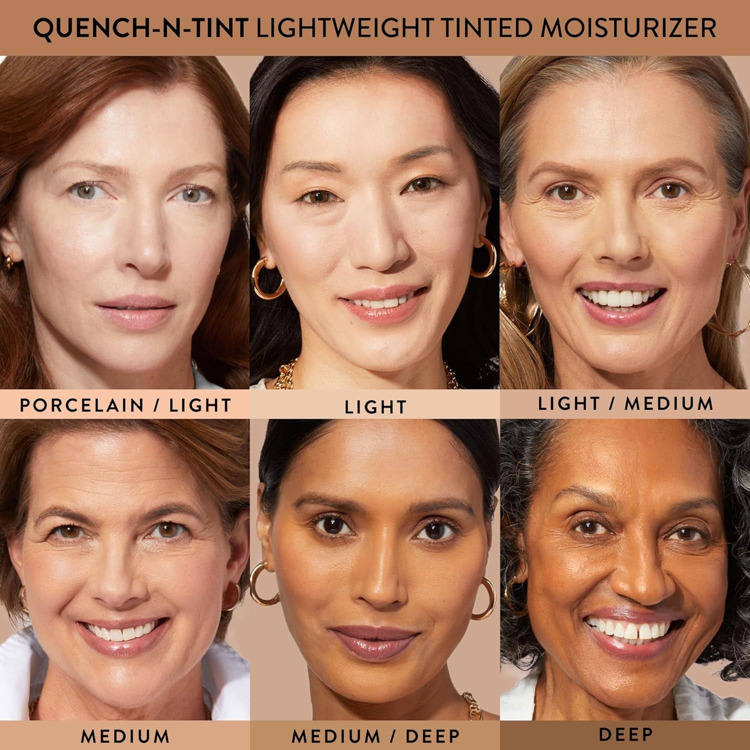 LAURA GELLER NEW YORK Quench-N-Tint Tinted Moisturizer - Deep - Sheer to Light Buildable Coverage - Natural Glow Finish - Lightweight Formula with Hyaluronic Acid