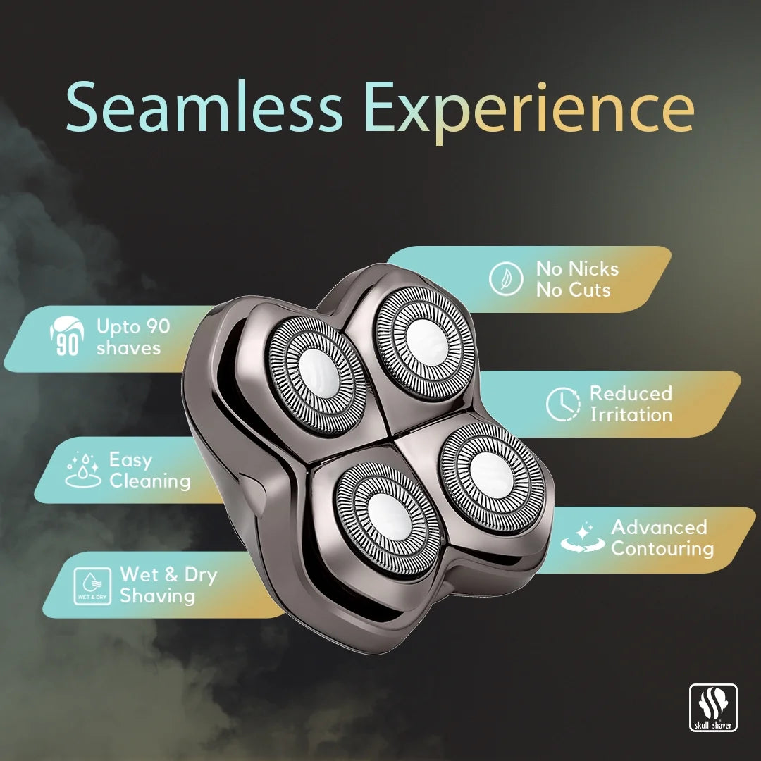 Carver Blade PRO 4 Head Premium Hypo-Allergenic Replacement Shaver Blade for Bald Head Shavers, 1 Piece