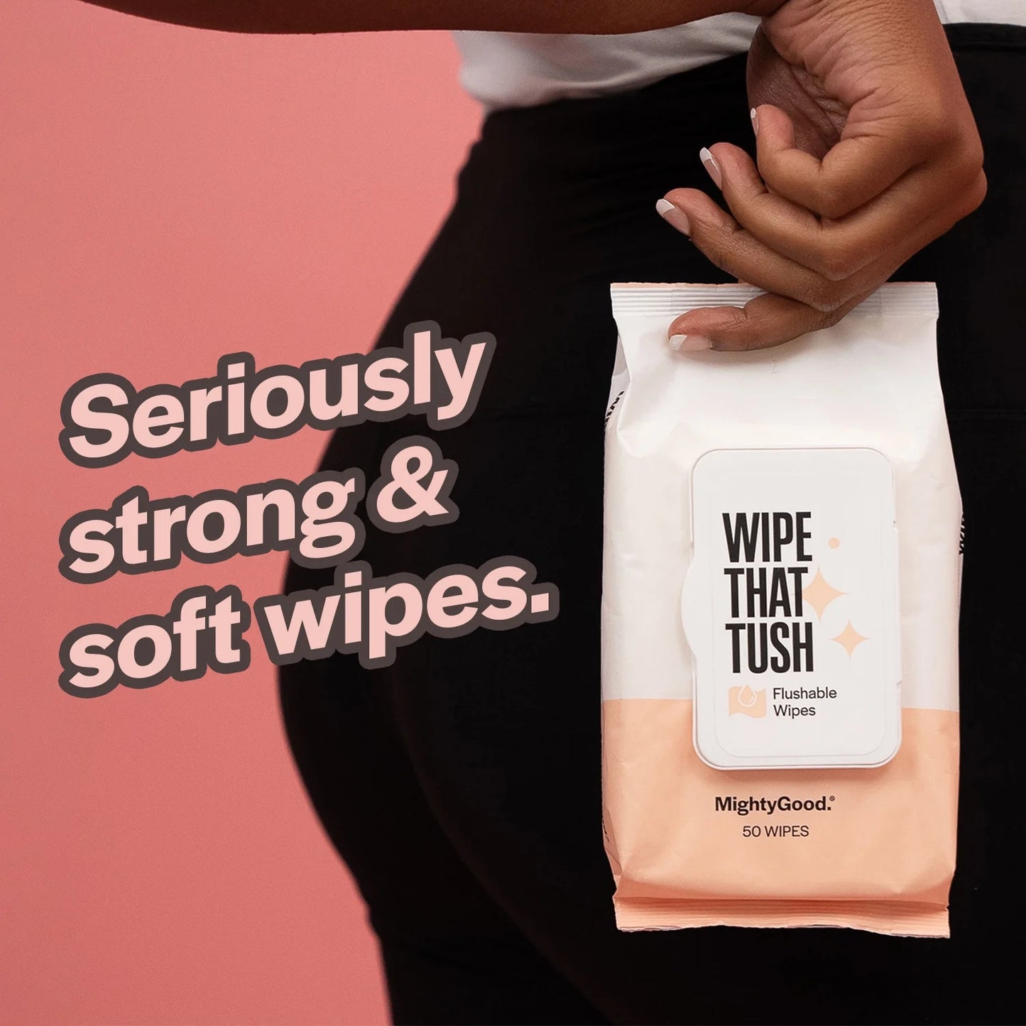 (3 Pack)  Brand - Wipe That Tush Flushable Wipes - 3 Packs of 50 Wipes - 150 Total Wipes