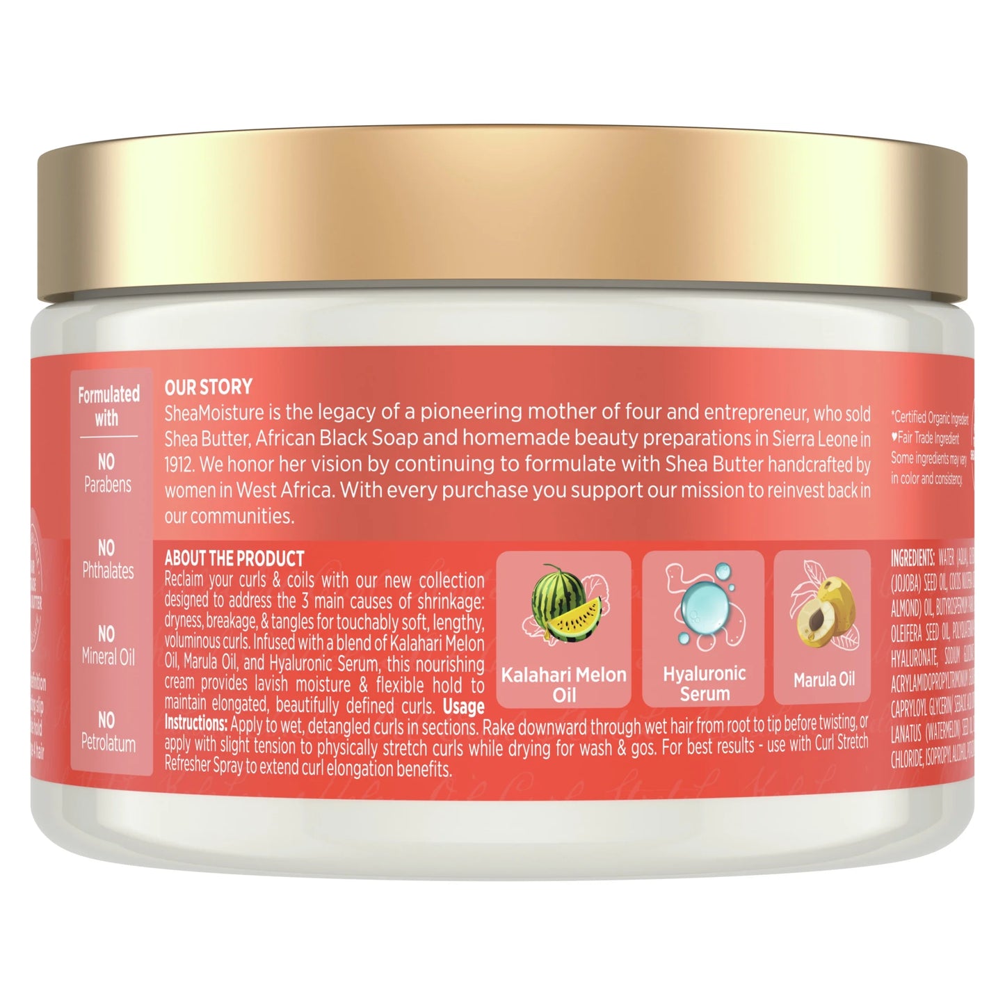 Curl Stretch Volumizing Hair Curl Styling Cream with Hydrating Hyaluronic Serum, 11 Oz