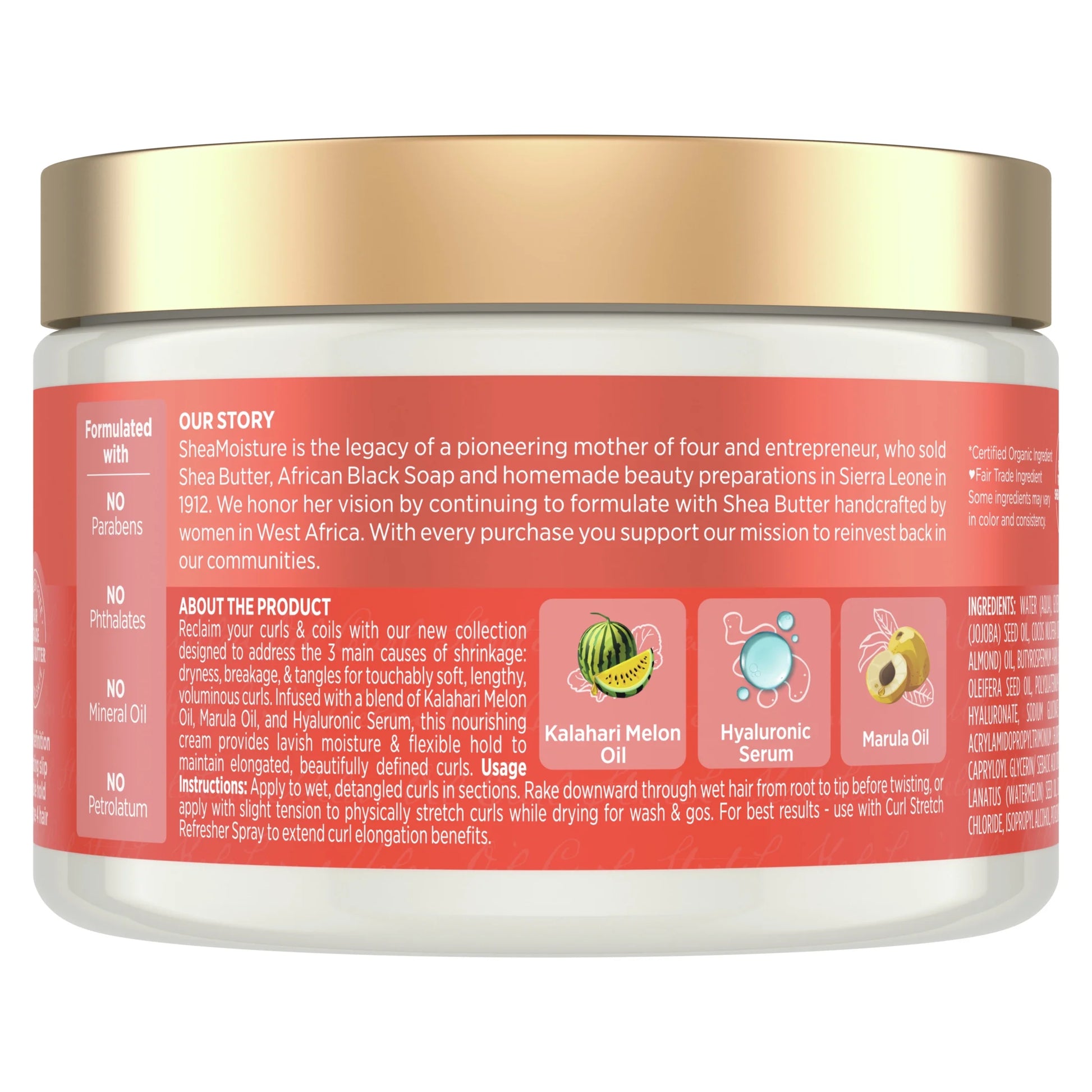 Curl Stretch Volumizing Hair Curl Styling Cream with Hydrating Hyaluronic Serum, 11 Oz