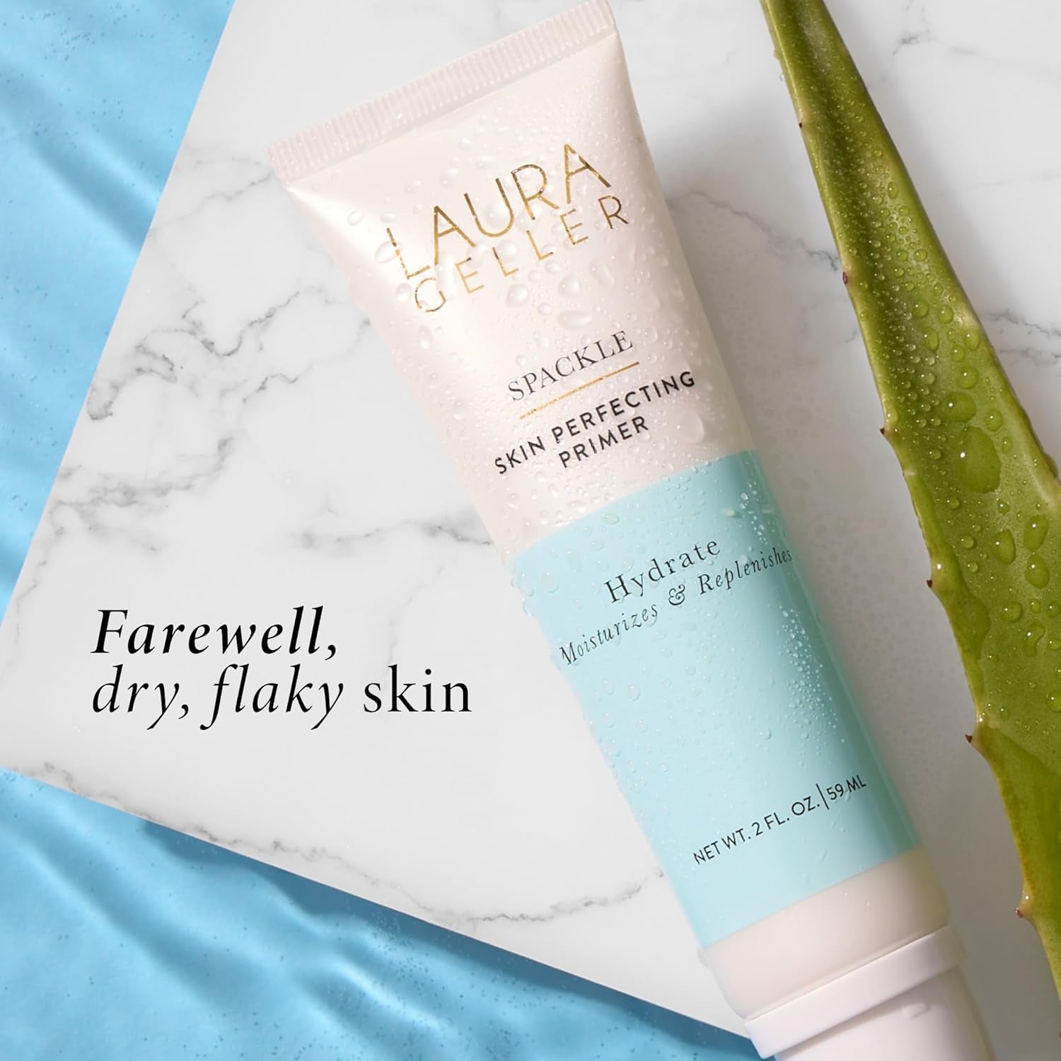 LAURA GELLER NEW YORK Laura'S Must-Haves Kit 3Pc: Baked Balance-N-Brighten Powder Foundation, Porcelain + Spackle Skin Perfecting Makeup Primer, Hydrate + Airbrush round Kabuki Brush