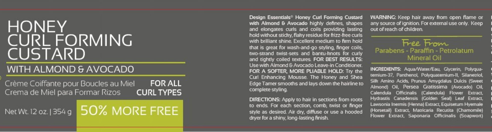 Honey Curl Forming Custard- 12Oz., All Curl Types