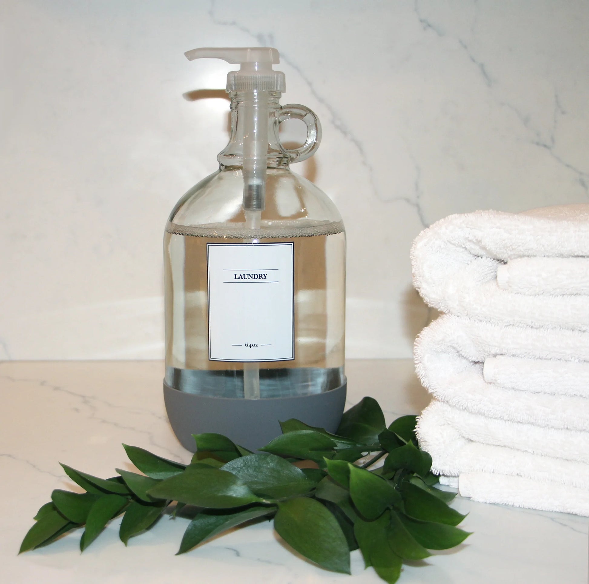 (2 Pack)  Glass Laundry Detergent Dispenser, 64 Fluid Oz. 1 Pc