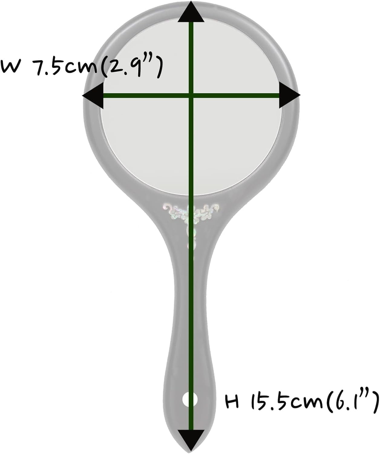 February Mountain Mother-Of-Pearl Hand Mirror – Korean Black Lacquer Mirror with Floral Inlay – Gift for Women, Mom, Wife, Daughter – Birthday, Mother’S Day, Christmas, Anniversary