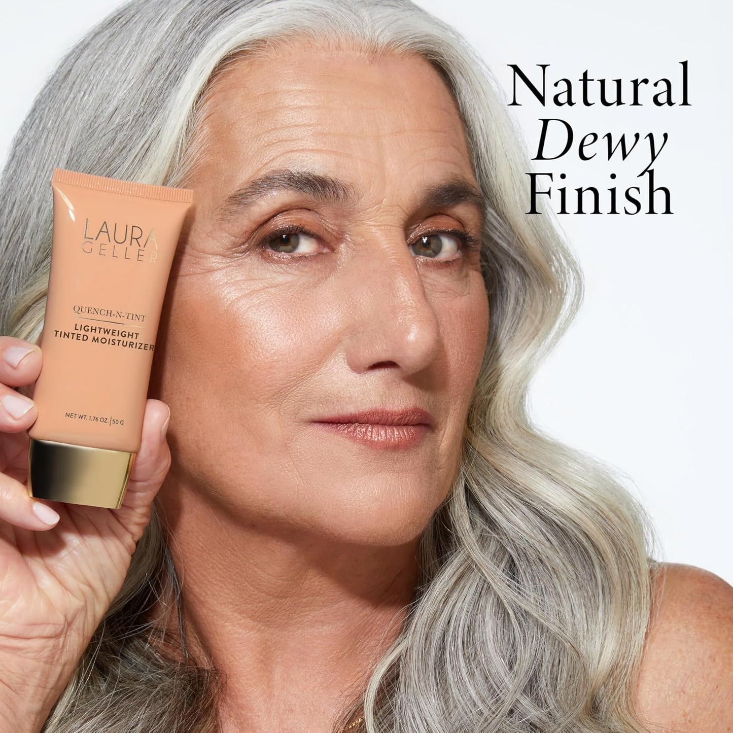 LAURA GELLER NEW YORK Quench-N-Tint Tinted Moisturizer - Deep - Sheer to Light Buildable Coverage - Natural Glow Finish - Lightweight Formula with Hyaluronic Acid