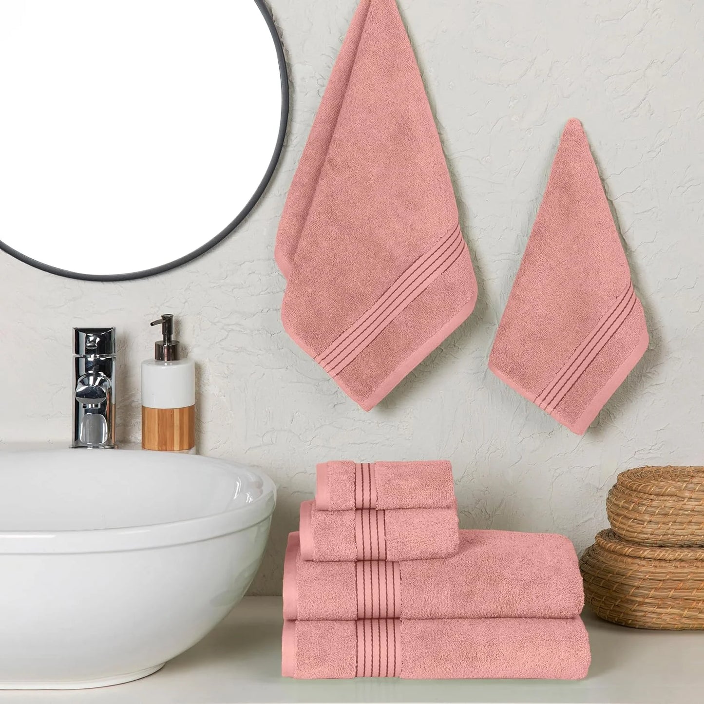 Cotton 100 % Highly Absorbent Shower Towels, Dusty Rose