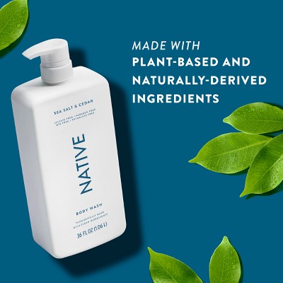Native Body Wash Sea Salt & Cedar with Pump 36 fl oz - Imperfect Container
