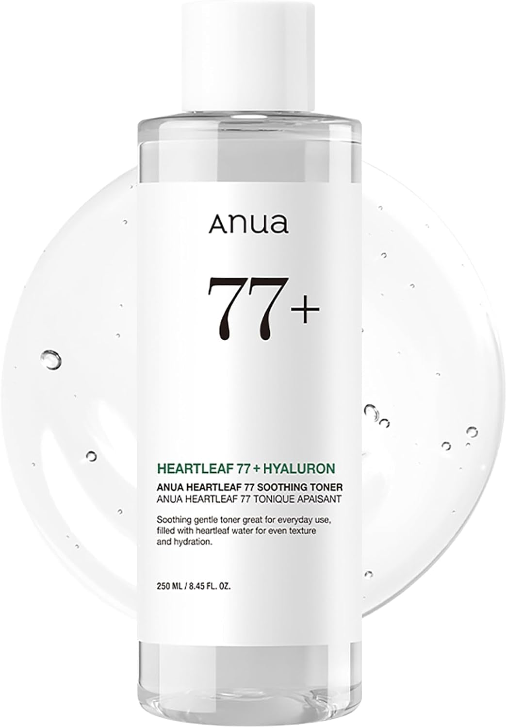 Anua Heartleaf 77 Soothing Toner I Ph 5.5 Trouble Care, Calming Skin, Refreshing, Hydrating, Purifying, Cruelty Free, Vegan,(250Ml / 8.45 Fl.Oz.)