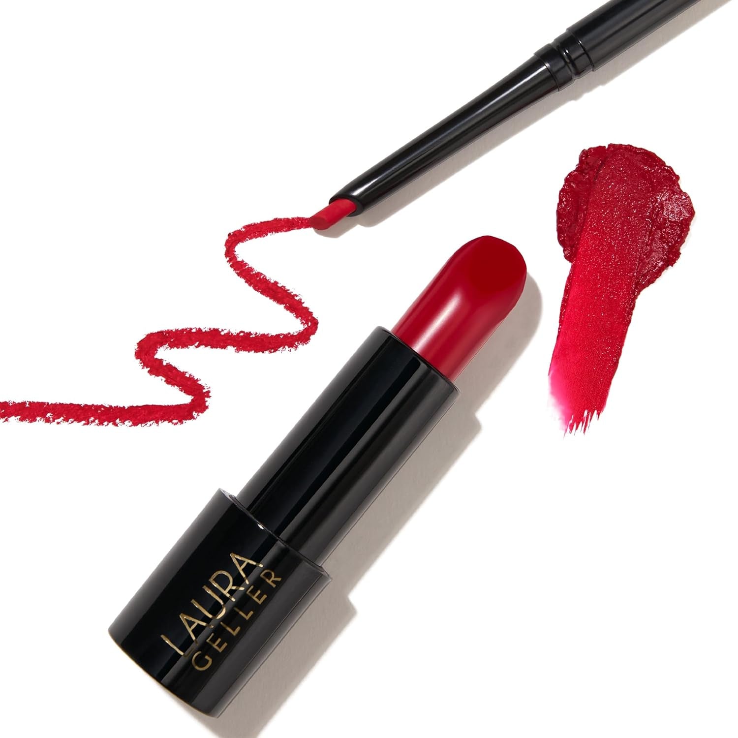 LAURA GELLER NEW YORK Modern Classic Duo - Lipstick + Lip Liner - Ultra-Rich Color - Luxurious and Lightweight - Cream Finish (01 Red Radiance Lipstick + Ritzy Red Lip Liner)