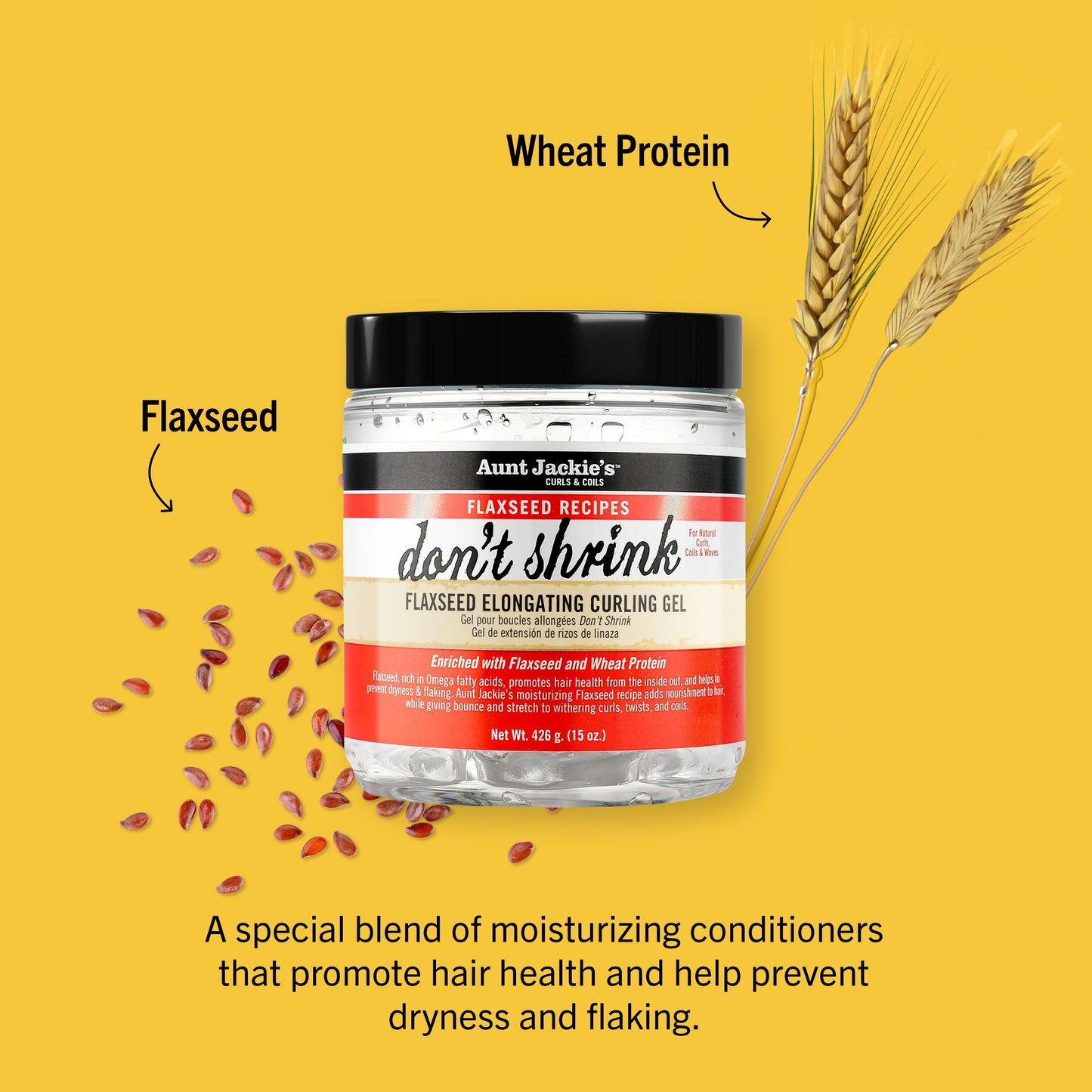 (3 Pack) Aunt Jackie’S Curls & Coils Don’T Shrink Flaxseed Elongating Curling Gel, 18 Oz., Female