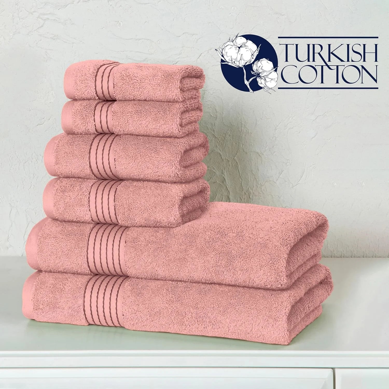 Cotton 100 % Highly Absorbent Shower Towels, Dusty Rose