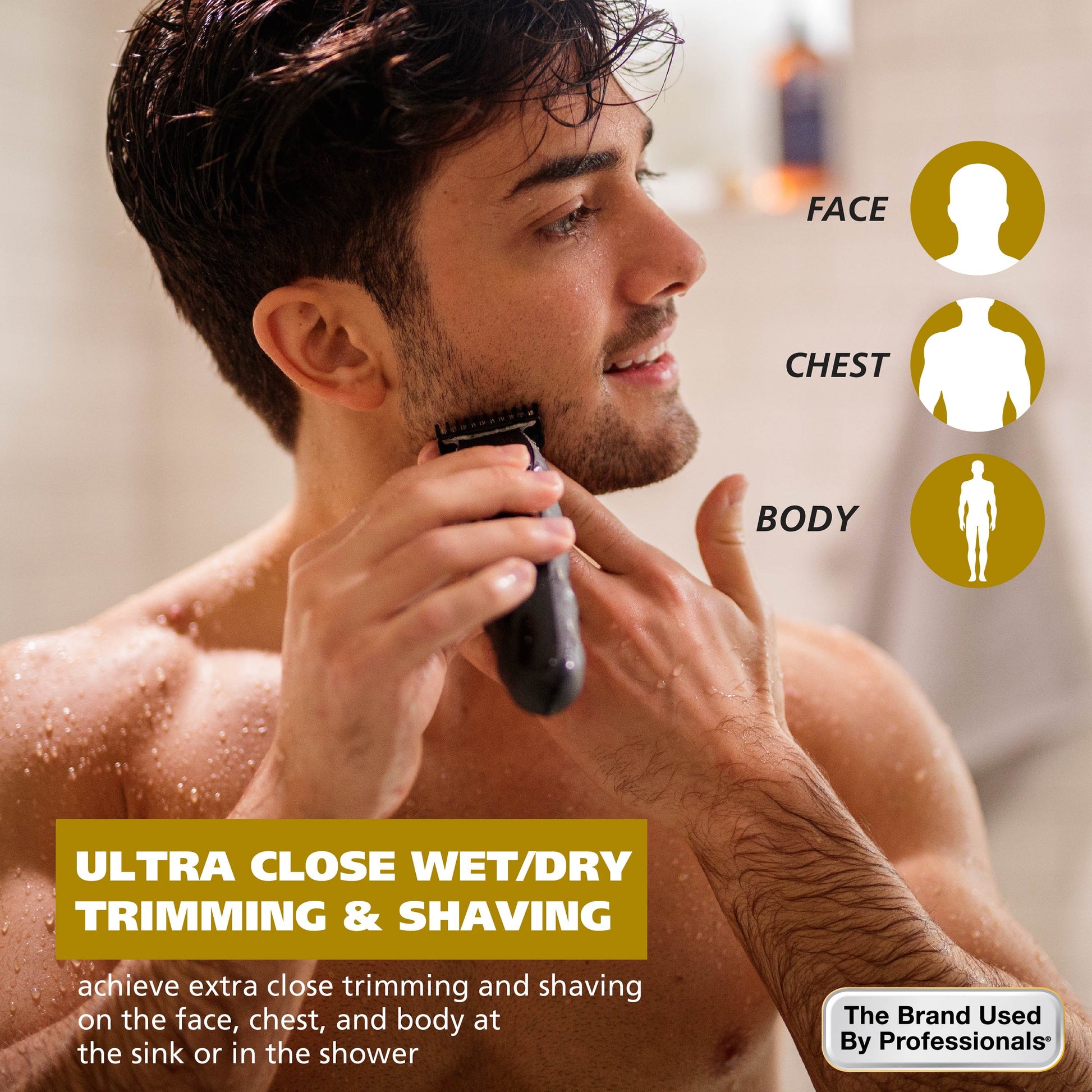 Commando Cordless Rechargeable Manscaper Wet/Dry Trimmer - Body Groomer for Men, Black 3024497