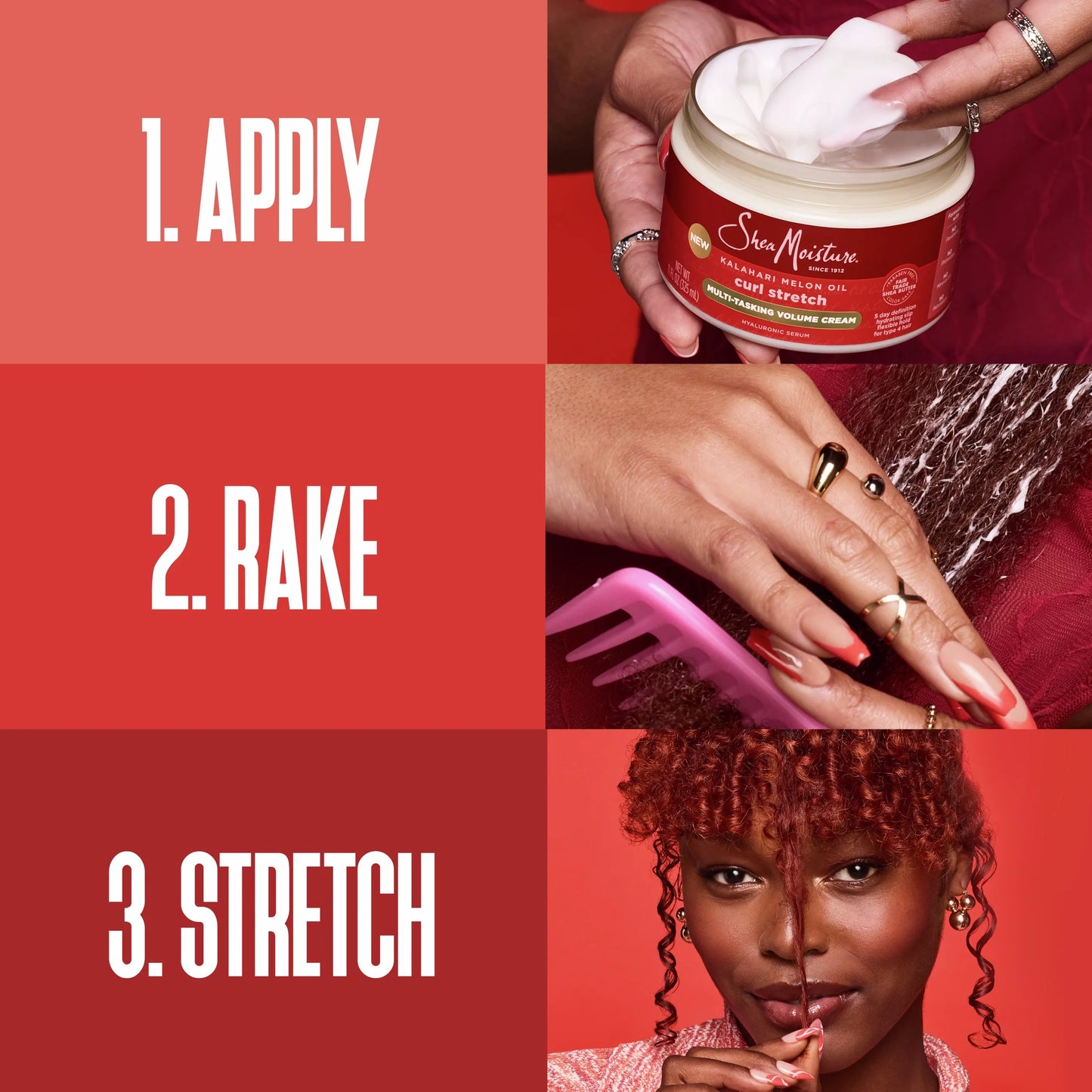 Curl Stretch Volumizing Hair Curl Styling Cream with Hydrating Hyaluronic Serum, 11 Oz