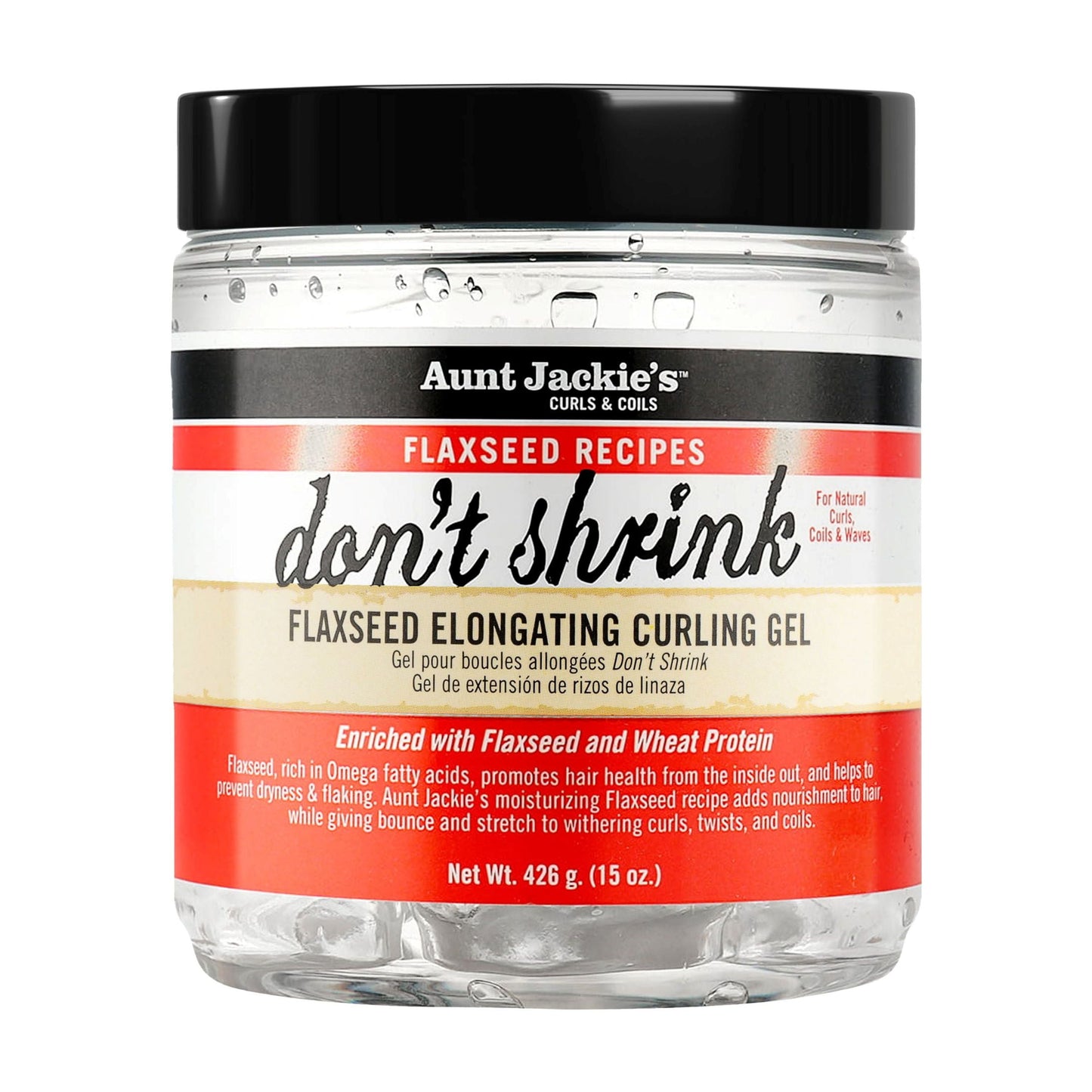 (3 Pack) Aunt Jackie’S Curls & Coils Don’T Shrink Flaxseed Elongating Curling Gel, 18 Oz., Female